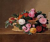 Johan Laurentz Jensen Basket of Roses painting